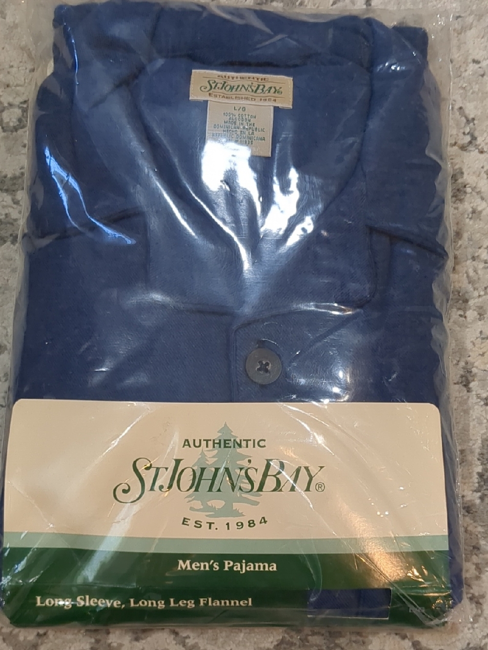 St. John's Bay Men's Blue Flannel Pajama Top